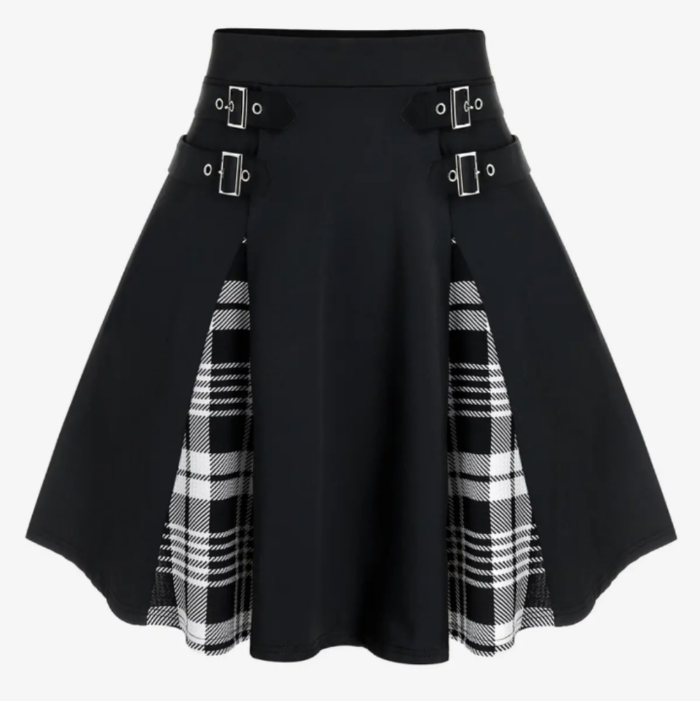 Rosegal goth plaid.... NWT!! women's short skirt plus size L